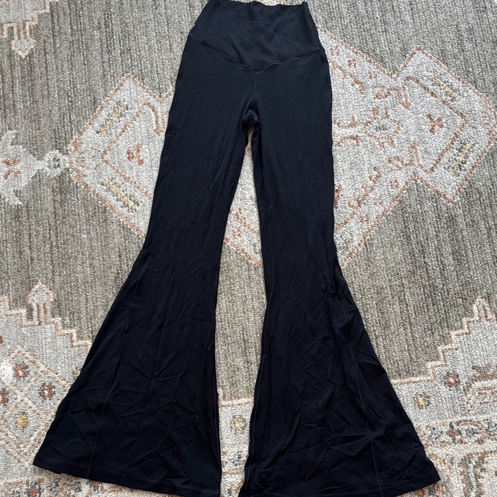 aerie Black High-Waist Flare Leggings with Wide Leg